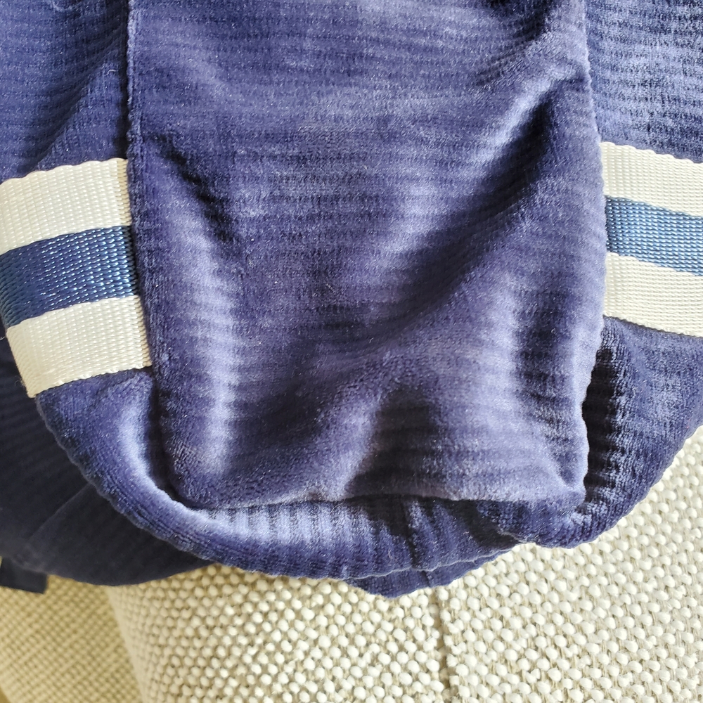 PINK Victoria's Secret Navy and White Soft Corduroy Zipper Tote - Picture 10 of 11